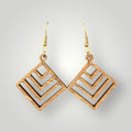 Wood Square Chevron Earrings