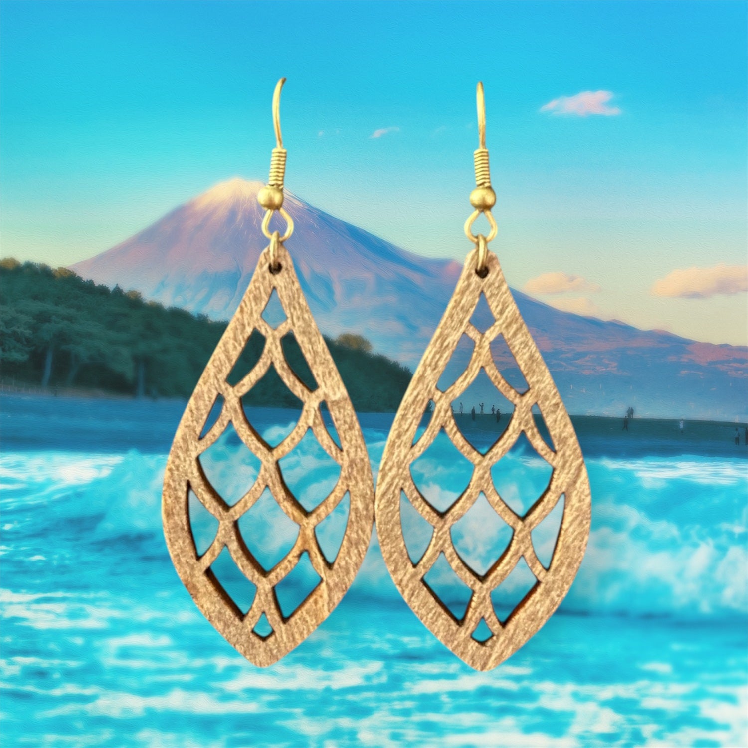 Wood Mermaid Earrings