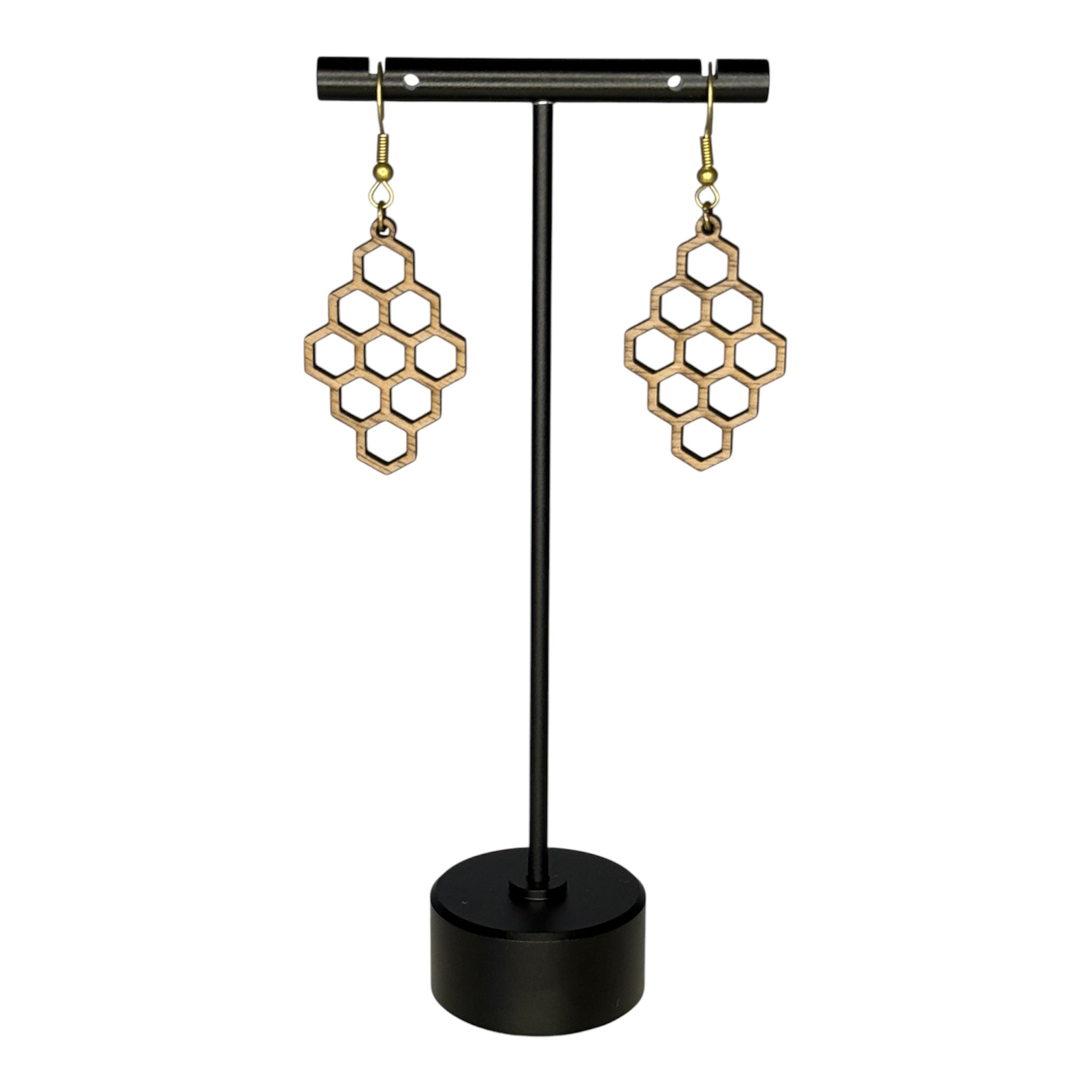 Honeycomb Wood Earrings