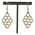 Honeycomb Wood Earrings